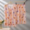 1011 Korean version of the princess style sleeve suit, cute loose lyocell loungewear suit, women's summer thin style with chest pad