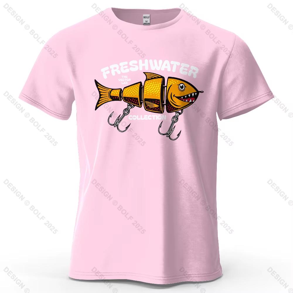 Fishing Lure Pattern Printed Unisexs TShirt 100 Cotton Oversized Fishing Hobby Graphic Tees For Unisex Tops Tees Streetwear