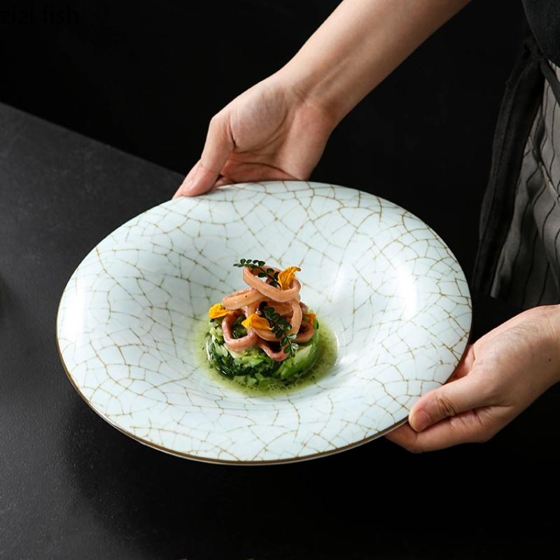 Керамические обеденные тарелки Фруктовая тарелка Салатница Десертная тарелка Тарелки для стейков в западном стиле Поднос для закусок Блюдо для димсамов Поднос для суповой миски