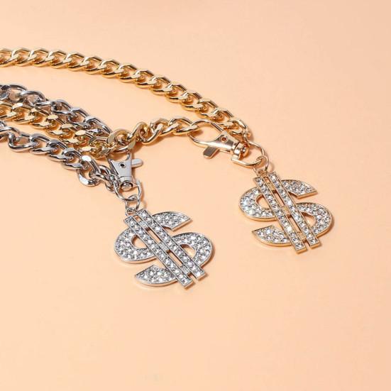 Ожерелье для домашних животных, подвеска в виде доллара, декоративный антивыцветающий модный ошейник-цепочка на шею для собак