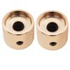 Musiclily Pro 1/4" Steel Knurled Dome Knobs with Horizontal Threads and Indicator Dots for Electric Guitars and Basses, Gold (Set of 2)