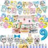Chiikawa kawaii Happy Birthday Party Decorations Cute plate Banner Cake Topper Flag Balloons Disposable tableware Decorations