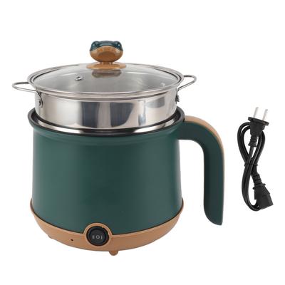 Электрическая кастрюля Hot Pot Green 1.8L 600W Кастрюля с функцией приготовления на пару 2 регулируемых уровня Антипригарная