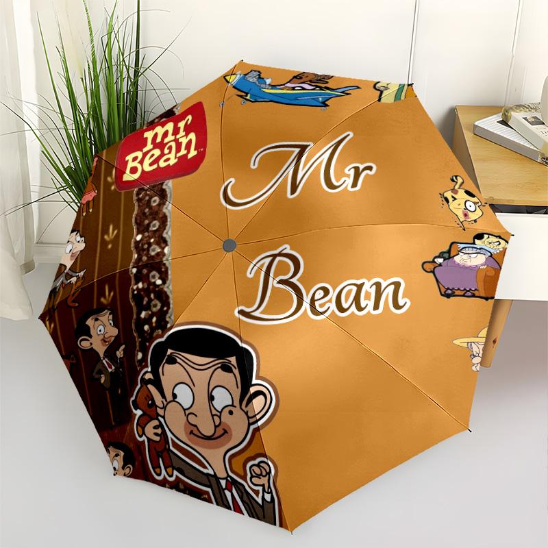 Mr Bean Adventures Portable Automatic Umbrella Retractable Design with 8-Rib Durability Foldable Design Travel Essential Fashion Lovers