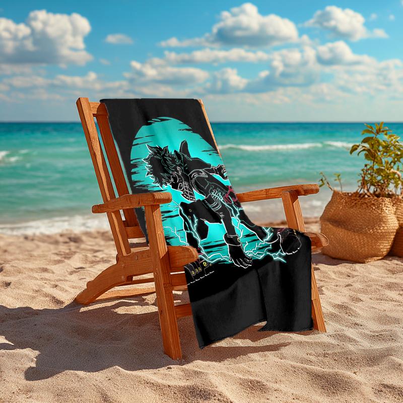 1Pc Superhero Moonlit Battle Beach Towel Quick Dry Multiuse For Beach Pool Gym Yoga Home Travel Christmas Halloween Xmas Gift El141
