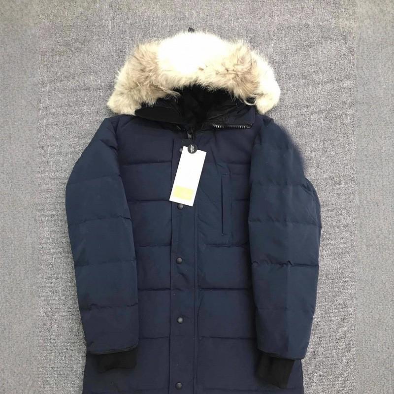 Mens Waterproof Parka Coat With Detachable Faux Fur Collar 90% White Duck Down Fill Winter Warm Outerwear