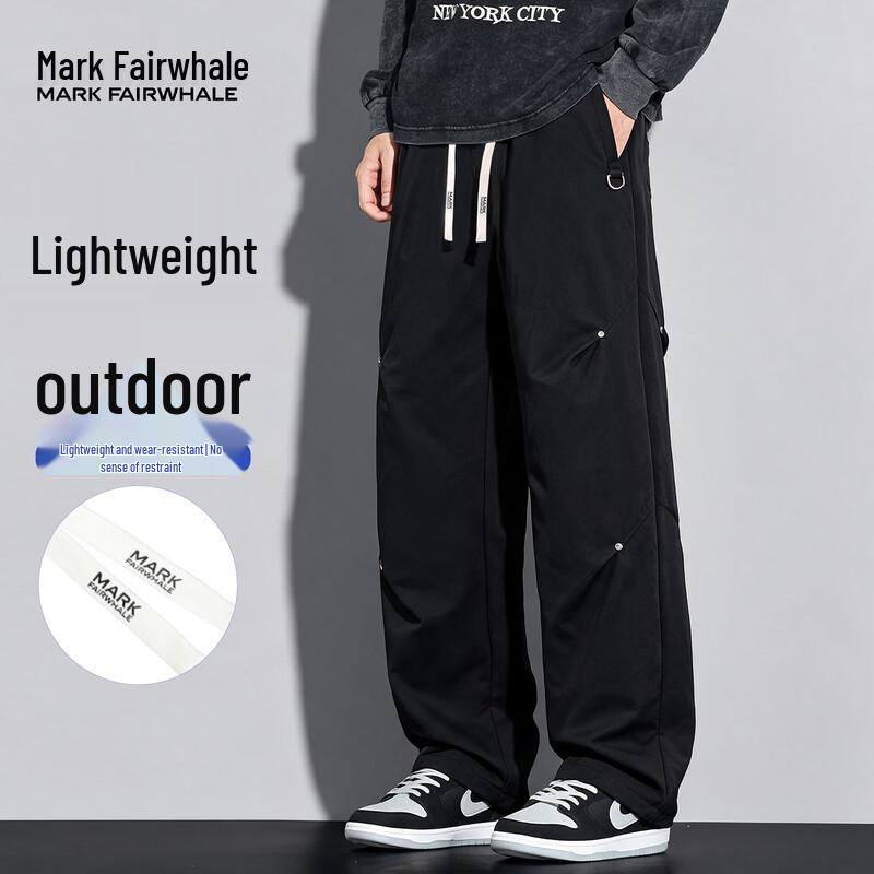 MARK FAIRWHALE Men's American-Style Loose Cargo Straight-Leg Trousers