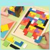 Brightly Colored Wooden Intelligence Tetris Toys For Young Learners Age 3 To 8