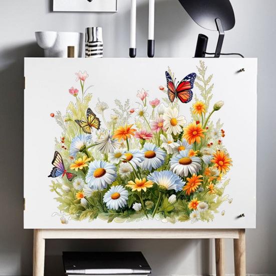 Наклейки на стену яркий цветочный узор бабочки легко наносится долговечный декоративный клей съемные наклейки на стены