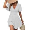Европейская и американская женская одежда с V-образным вырезом, платье с акцентом на талии, пляжный, приморский стиль, пляж, побережье