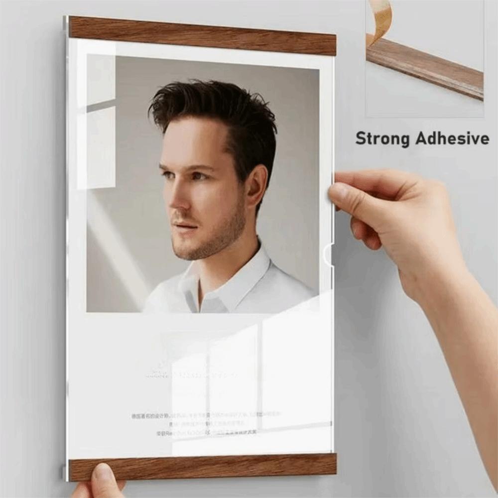 Rectangle Magnetic Wall Mounted Frame Reusable Display Board Acrylic Sign Holder  Retail Store