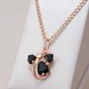 Сверкающее черное натуральное циркониевое ожерелье-подвеска для женщин цвета розового золота, винтажное, для свадебной вечеринки, изысканные ежедневные украшения