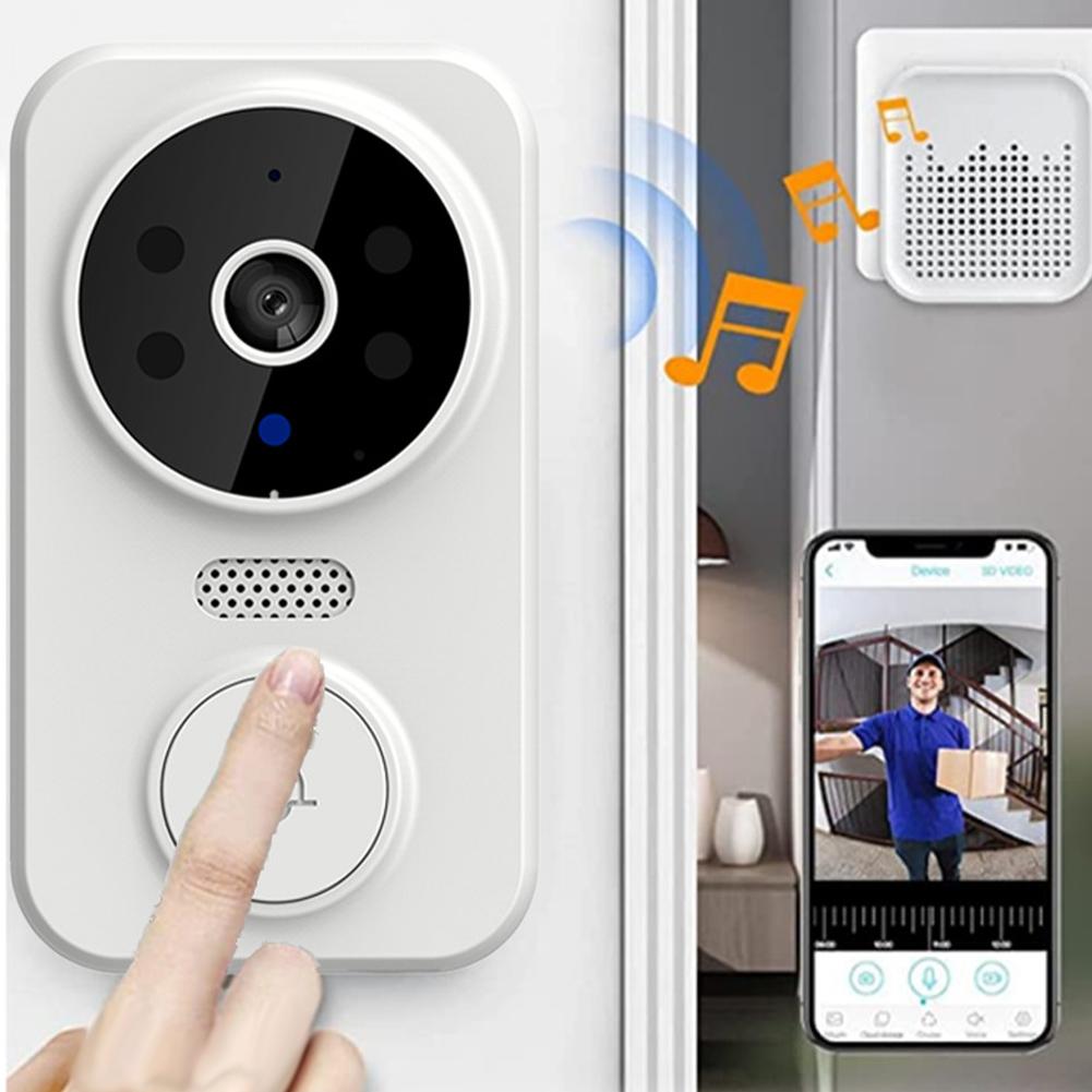 WiFi Умная Аудио Видеокамера Дверного Звонка Двусторонняя Аудиосвязь Беспроводной Визуальный Домофон Дверной Звонок с Удаленным Монитором Внутреннее Наружное Наблюдение