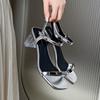 Fashion Summer New Sexy Transparent Thick High Heel Sandals Women's Shoes Silver Square Heade Open Toe Ankle Buckle Temperament Sandal