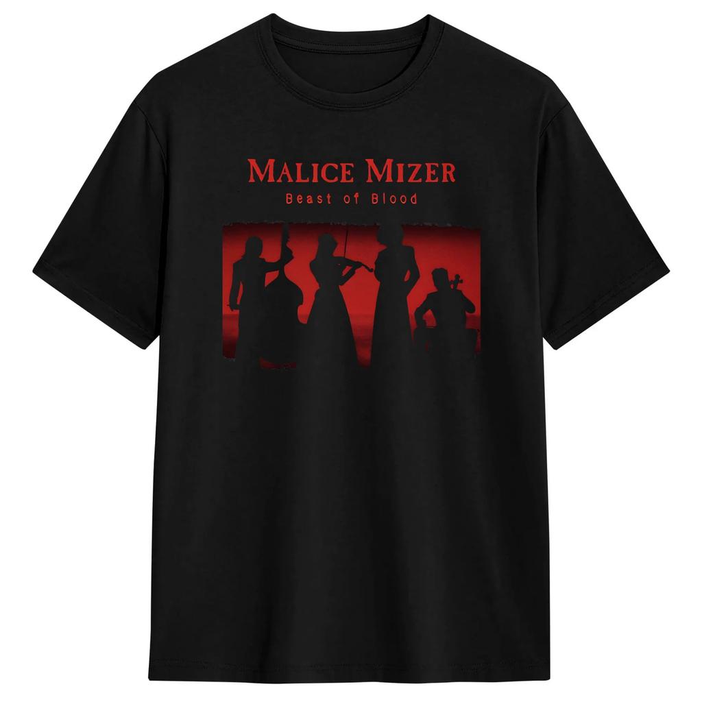 Casual T Shirt Beach Malice Mizer Beast Of Blood Leisure T Shirts Cotton Tee Shirt for Unisexs Big Size Short Sleeve Top Tees