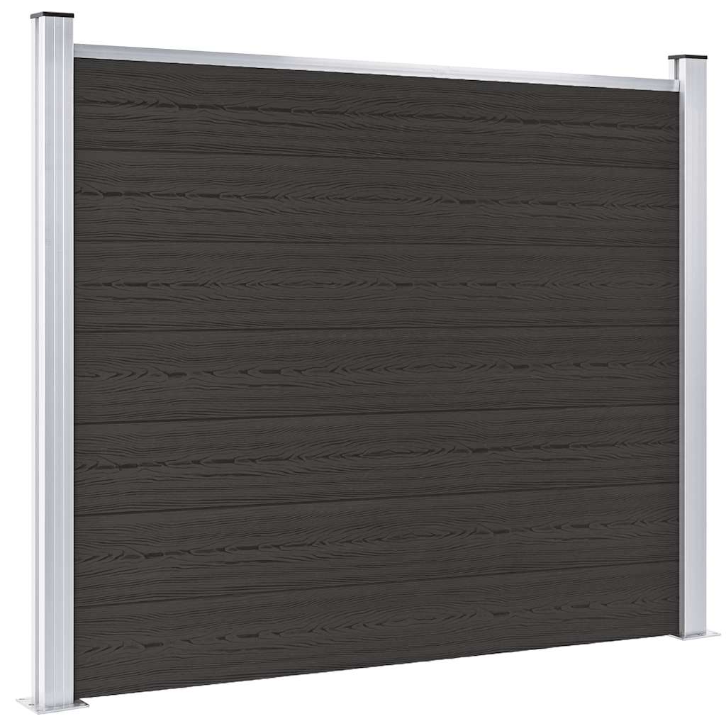 WPC Fence Panel 180 x 146 cm Black