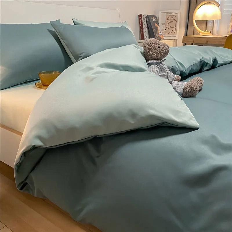 4 шт./комплект из кремового шелка, простыни из ледяного шелка, комплект постельного белья, летнее одеяло, высококачественный шелковистый комплект из четырех предметов для сна, студенческое покрывало для общежития