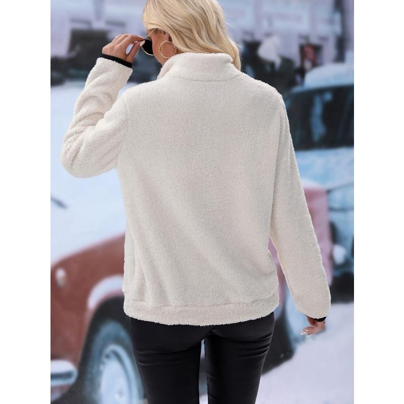 Women's Half Zipper Plush Sweatshirt
