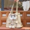 Милый холщовый рюкзак-переноска для кошек с мишкой, можно выставлять кошку, портативный, для маленьких собак, рюкзак для питомцев, на плечо