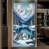 Большой размер Алмазная живопись Снежная гора Озеро Леопард Сделай сам Полная квадратная круглая выкладка Стразы Вышивка Животные Мозаика Наборы для вышивания крестом Настенный декор