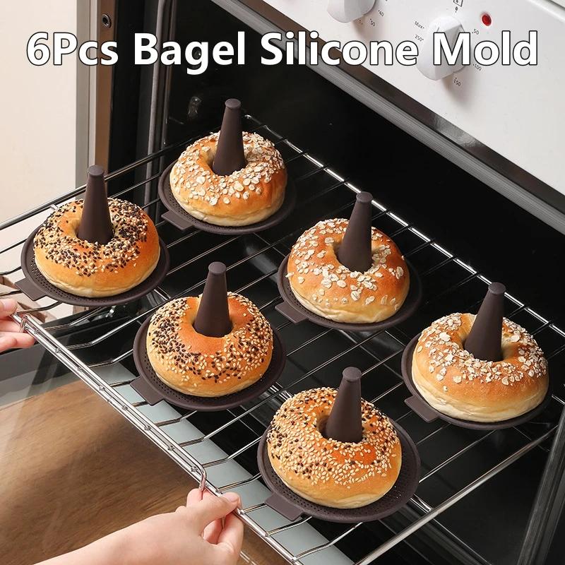 6 шт. Набор силиконовых форм для бубликов, коническая форма, форма для выпечки торта, мусса, пудинга, пончиков, домашняя кухня, силиконовые формы