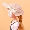 10 Colors Lace Bow Mini Hand Weaved Hats Straw Hat Doll Hat Accessories Doll House Ornament