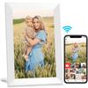 Цифровая фоторамка WiFi 10,1 дюйма, умная облачная фоторамка с видео 32 ГБ через приложение Frameo, автоматический поворот, возможность крепления на стену (белый)