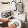 3/6PCS Microfiber Double-Sided Dishcloth Thickened Pot Scrubber Cleaning Sponges  Pot Washing