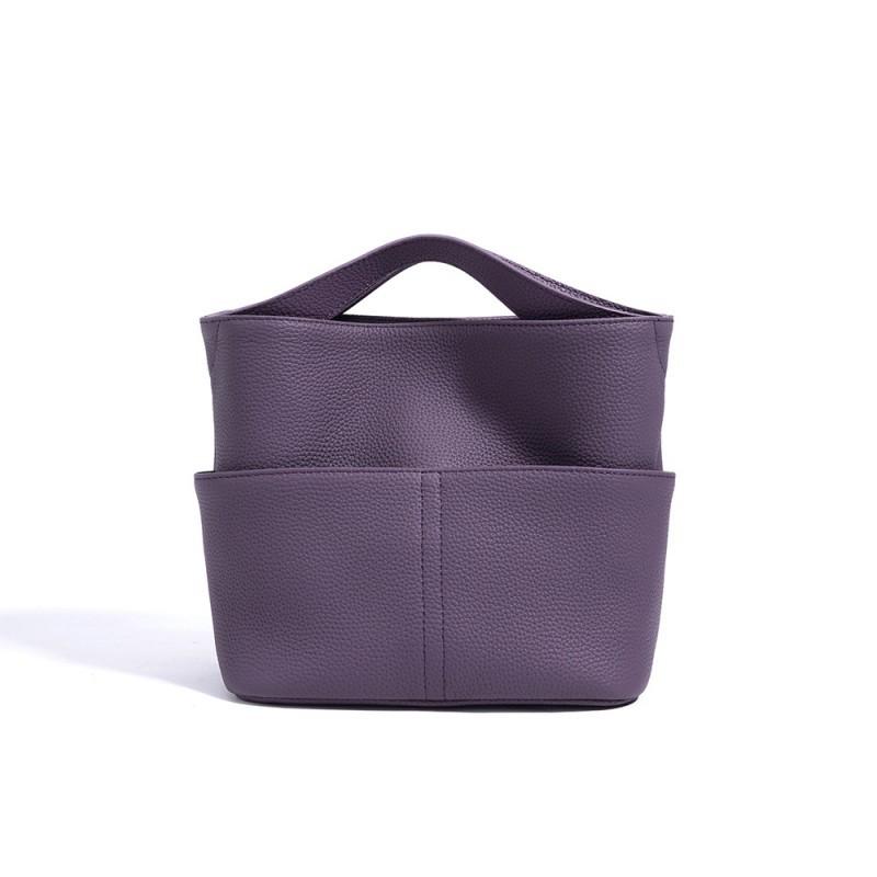 High End Fashion Handheld Versatile Bucket Bag Genuine Leather Simple Handbag Shoulder Crossbody