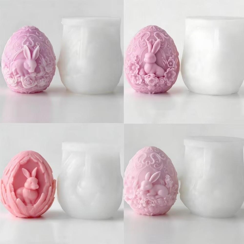 Handmade Silicone Cake Mold Rabbit Candle Mold DIY Easter Egg Mold Party Decoration