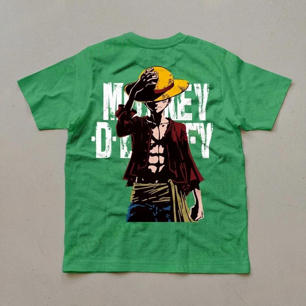 One Piece Unisexs Tshirt Monkey D Luffy Summer Japanese Anime Autumn Boys and Children Shortsleeved Casual ParentChild Outfit