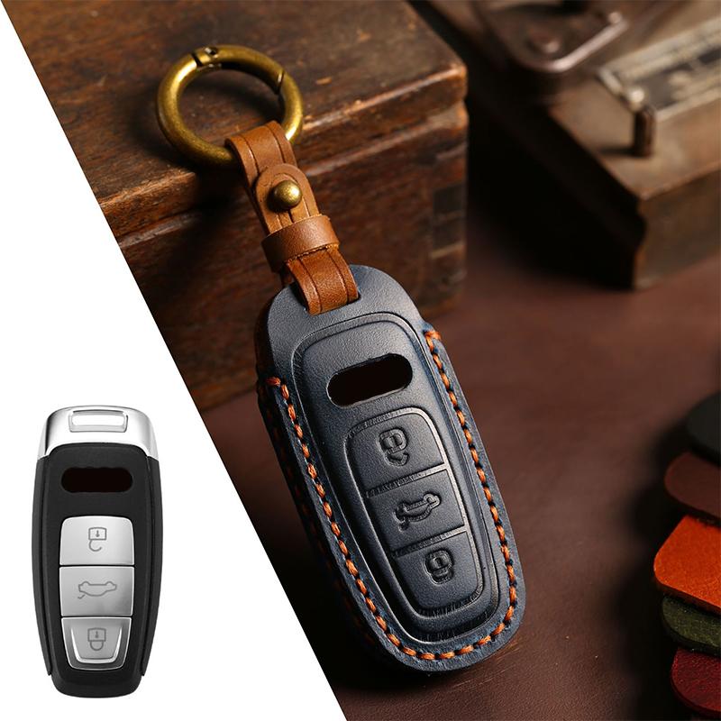 Кожаный чехол для автомобильного дистанционного ключа, чехол-брелок для A3 A4 B9 A6 A7 4K A8 E-tron Q5 Q8 C8 D5 SQ8, защитная сумка для ключей, аксессуары
