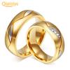 Women's Men's 18K Gold Plated Engagement Wedding Band Ring Zirconia Jewelry Gift Fashion Jewelry