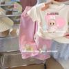 2025 Girls' Sweet Cartoon T-Shirt & Baby Jeans Set