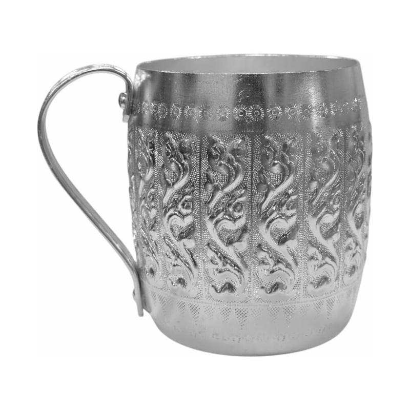 Artistic Thai Style Metal Cup With Excellent Chilling Properties Outdoor Drinking Vessel For Refreshing Summer Drink