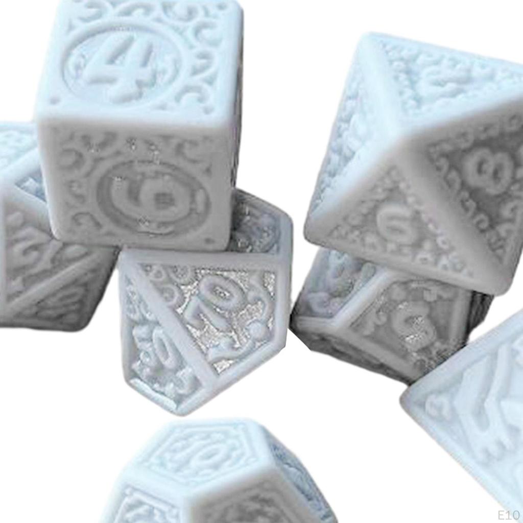 7 Piece Dice Set, Polyhedral Dice, Math Counting Teaching Aids, Multi-Sided Game Set