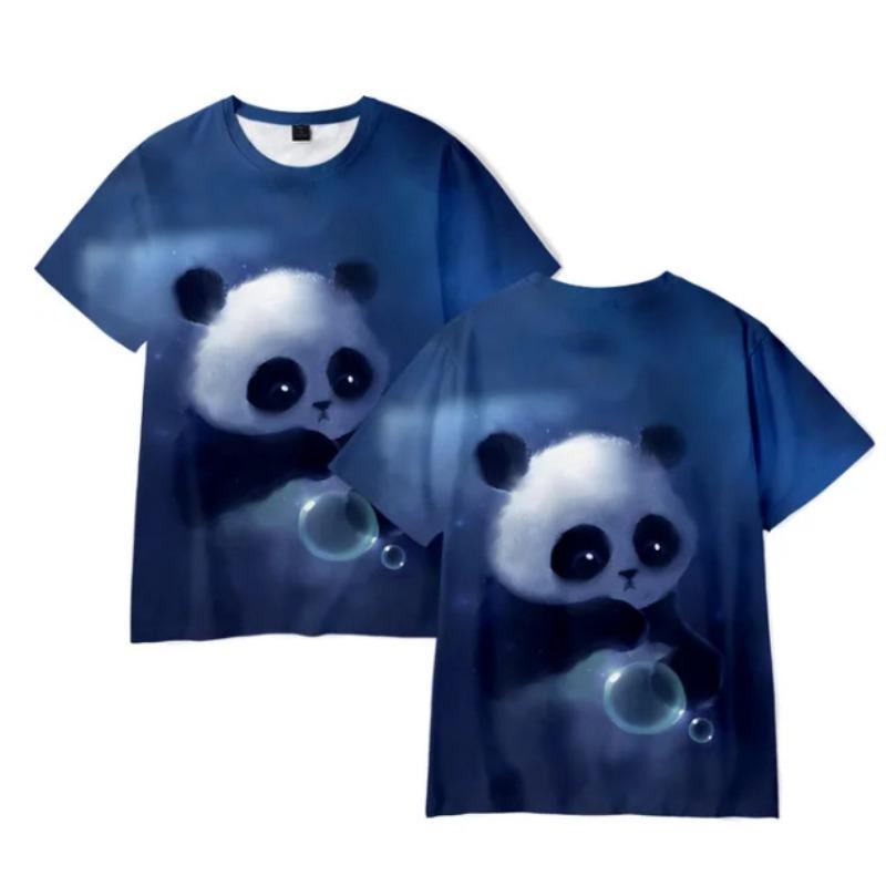 Men's 3D Printed T-Shirt Panda Pattern Print Short Sleeve O-Neck Pullover Casual Top