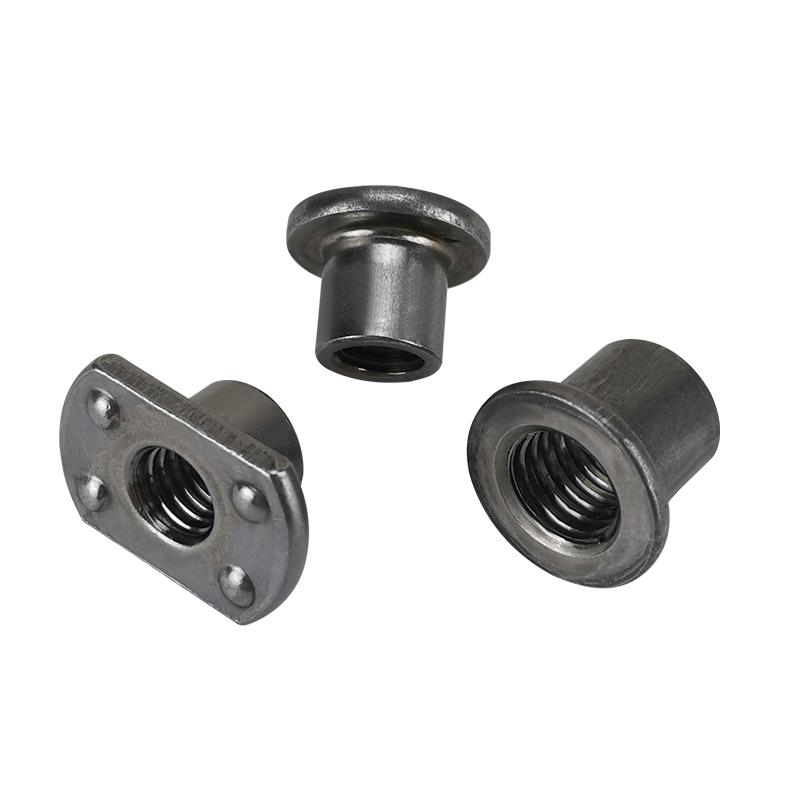 Thickened Welded T-Nut, Cold Heading Iron Plate, Round Imperial Fine Thread, Natural Color, Sizes M6/M8/M10.