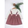 Baby Girl Vintage Lace Collar Salopet Ribbed Dress