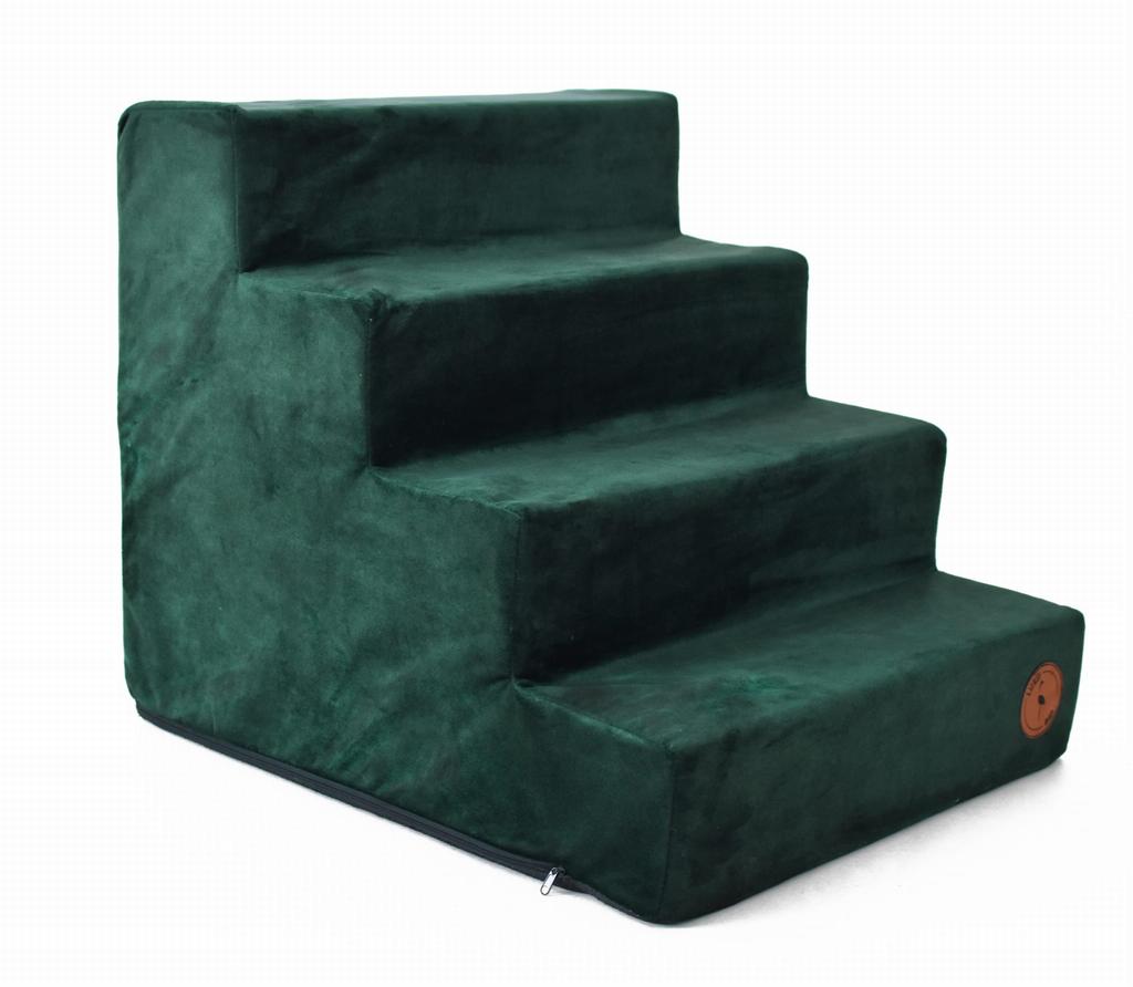 Milo Velvet Bottle Green Stairs 4 Steps