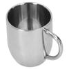 304 Stainless Steel Double?Layer Coffee Cup Thickening Handle Cup 350Ml For Office