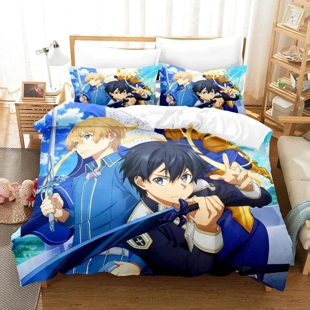 3D Печать Sword Art Online Алис Аниме Комплект постельного белья Спальня Мягкие Современные Покрывала Удобный Пододеяльник Чехол для одеяла Наволочка