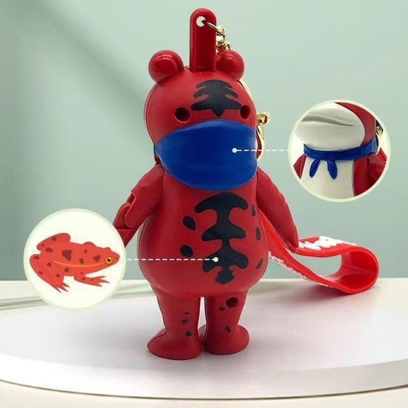 Simple Fidgets Toy Press Saluting Frogs Keychain Stress Relief Hand Toy Backpack Charm Accessories Valentines Day