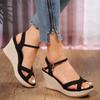 Women Sandals Wedge Sandals Summer Casual Outdoor Beach Shoes Peep Toe Platform Women Shoes High Heel Buckle Sandals