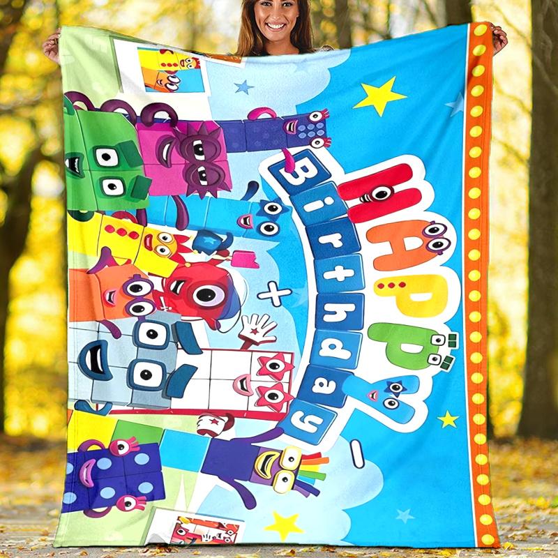Numberblocks Theme Printed Blanket,Perfect for Couch, Bed, Travel & Outdoor Use | Machine Washable, Cozy & Durable.