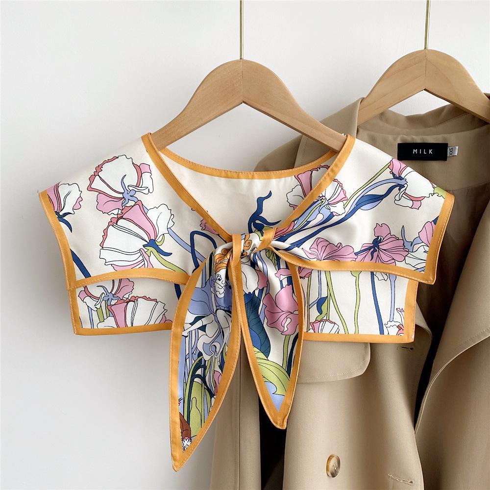 Silk Scarf Shawl for Women - Versatile Double-Layer Neck Protection for Spring, Autumn, and Summer
