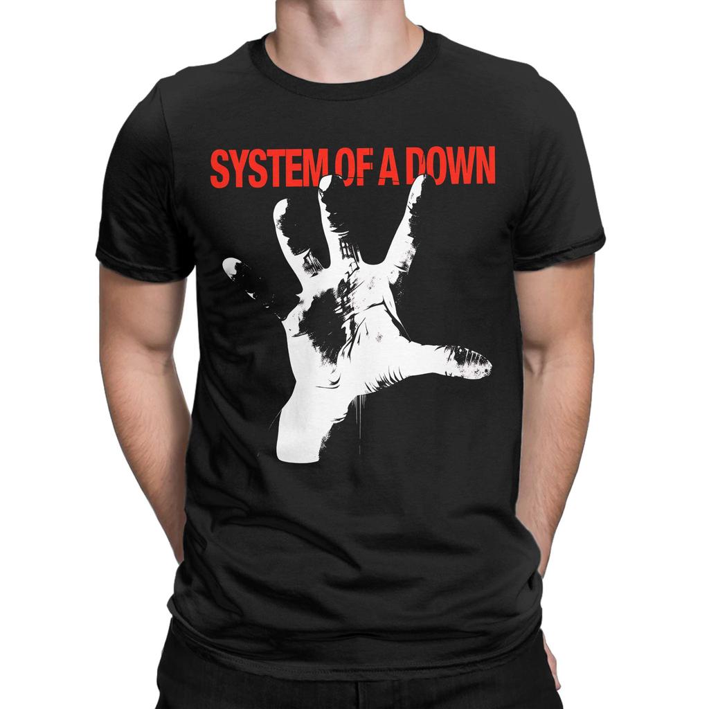 Футболки System Of A Down для мужчин 100% хлопок Креативные футболки с круглым вырезом Короткий рукав Одежда Идея для подарка