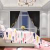 Black Crown Printed Curtains Suitable Bedroom Living Room Study Private Made Of Polyester Sitting Decor