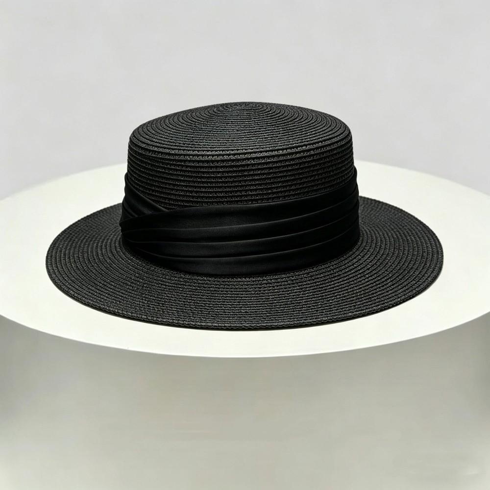 Wide Brim Summer Sun Hats Adjustable Boater Hat French Beach Hats for Women