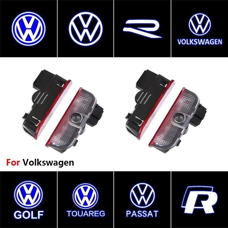 2 For VW Touareg GTI MK6 Golf 5 6 7 Passat B6 B7 B8 B9 Jetta MK7 R LED Car Door Projector Welcome Ghost Shadow Light Accessories Gj8